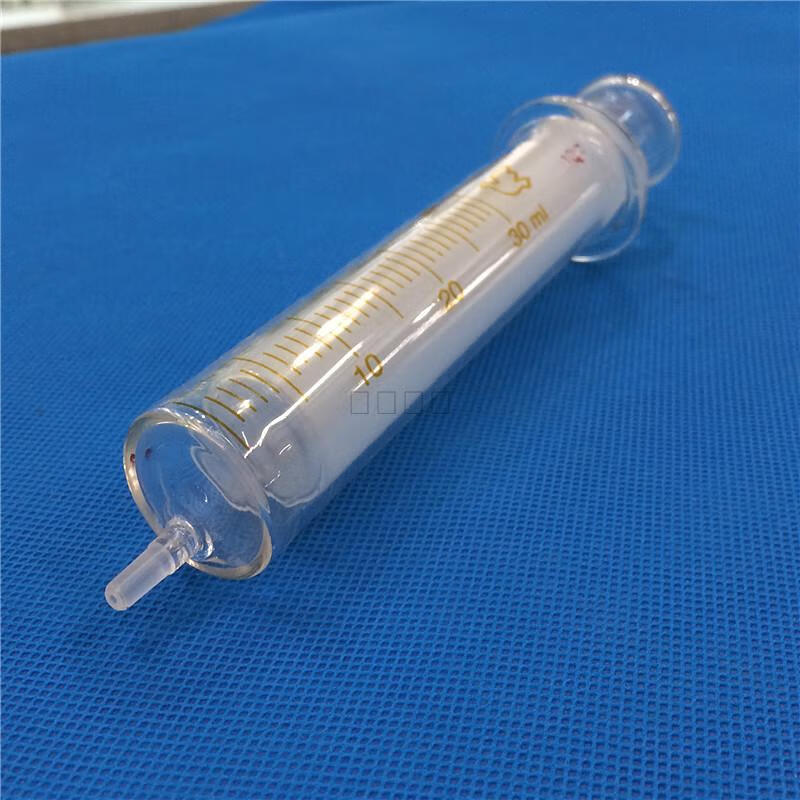 加厚玻璃针筒实验注射器耐腐蚀玻璃针管1 2 5 10 20 30 50 100ml 2ml