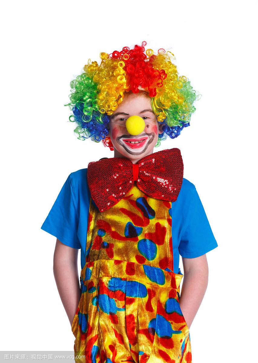 可爱的男孩的小丑