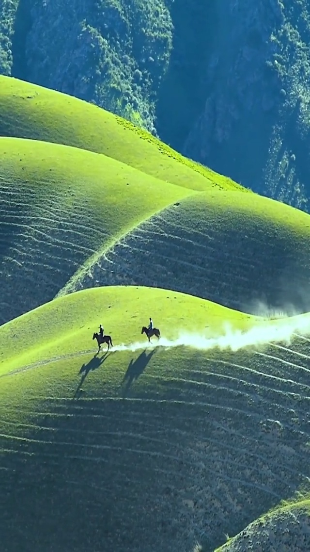 在这样自然的大草原,有蓝天白云,骏马羊群陪伴,你愿意呆多久?