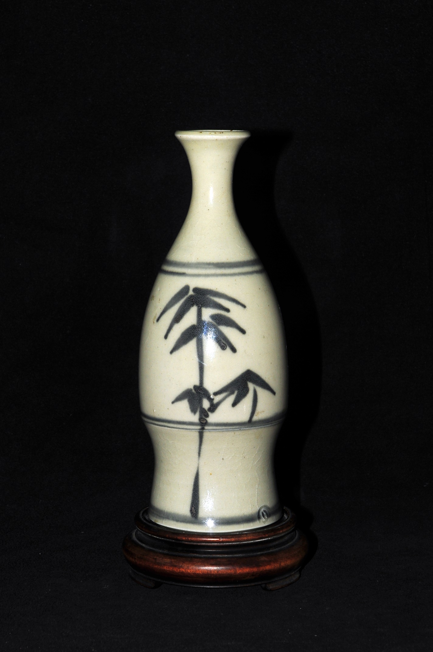 青花 竹纹 酒瓶