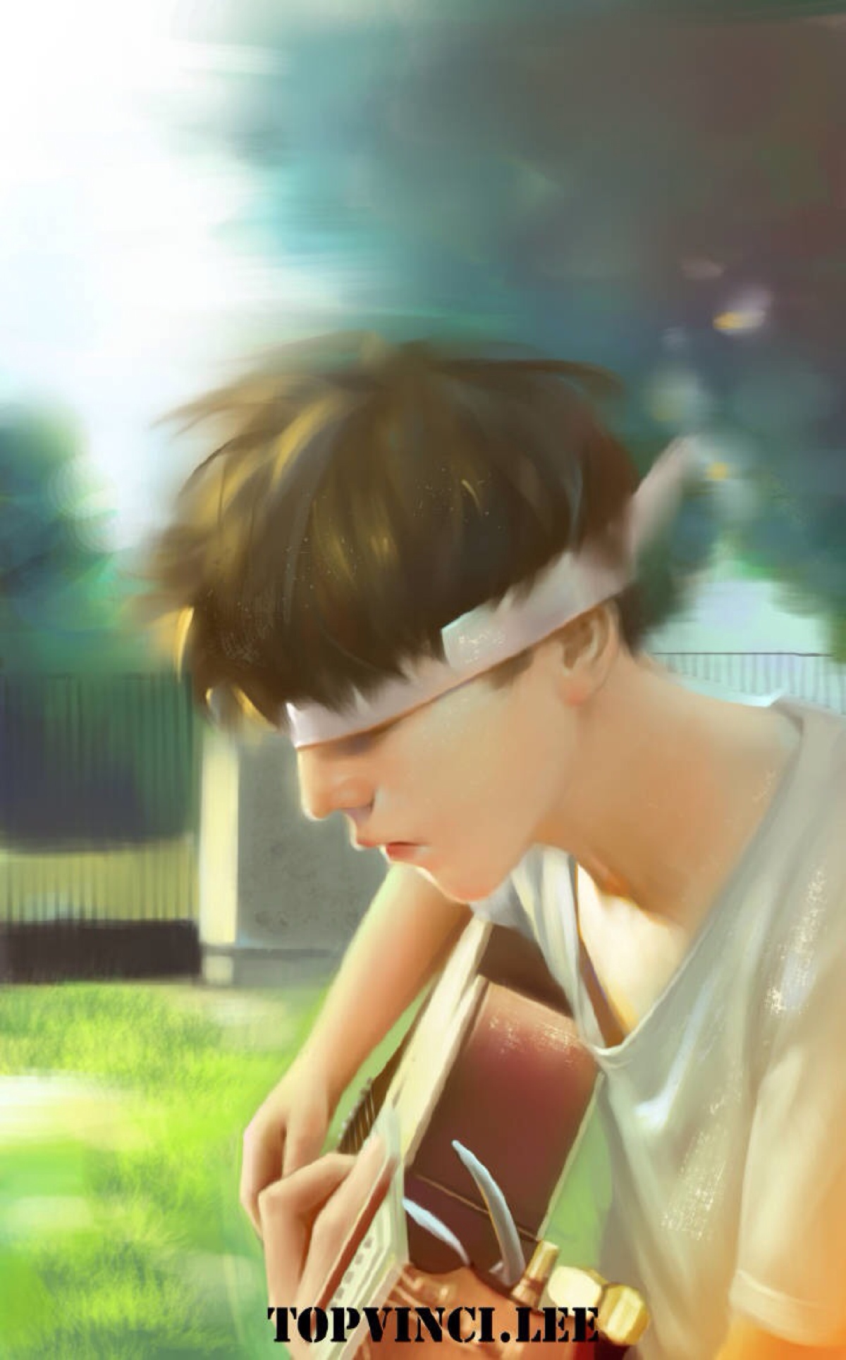 "画中走出的少年啊抱着吉他浅吟低唱".tfboys王俊凯 cr.logo