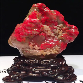靠森鸡血石 摆件鸡血石 原石昌化鸡血石大红袍摆件印章手把件老坑鸡血