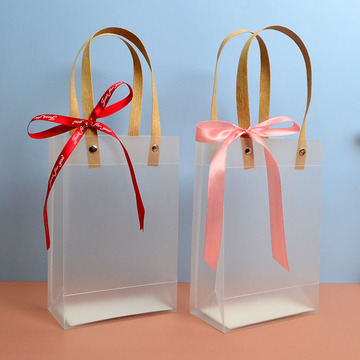 礼品袋pvc袋半透明磨砂塑料手提袋伴手礼回礼包装袋印logo