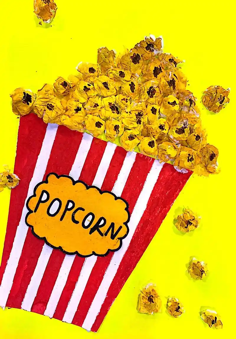 4-6岁幼儿创意美术画《爆米花》