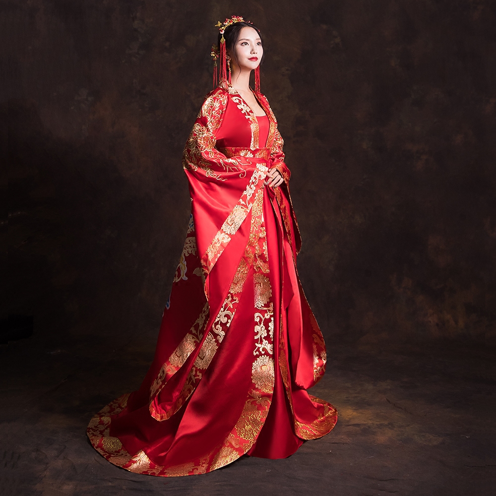 ninading凤冠霞帔中式婚纱2022新款汉服嫁衣红色新娘礼服