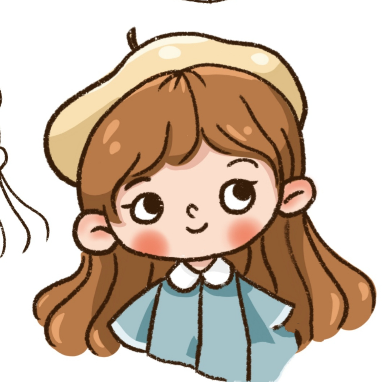 简笔画|简单可爱女孩卡通手绘人物头像教程 零基础绘画|简笔画教程