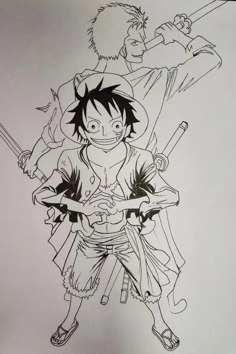 绘画海贼王.#手绘 #临摹 #海贼王 #二次元 好久不见,没 - 抖音