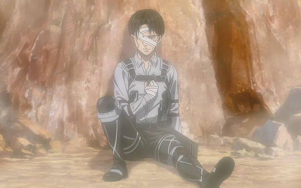 见到调查兵团的各位,兵长献出最后的心脏,兵长泪目了