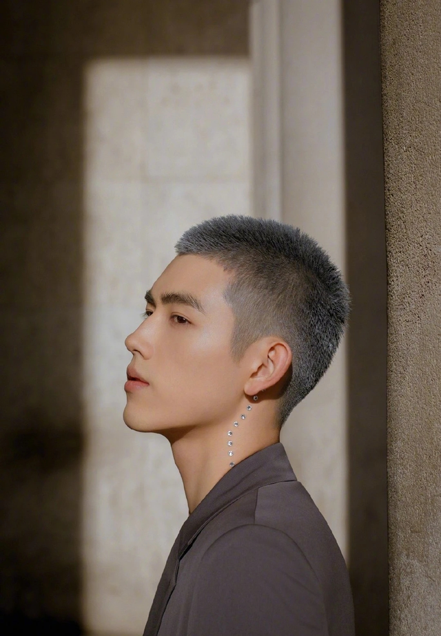 真是多才多艺的艺人,这不前一阵子也剪了寸头发型,搭配棕红色的染发