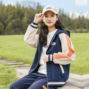 儿童装女装风衣上衣大童春装12岁女孩15薄款820女童外套春季洋气g2021