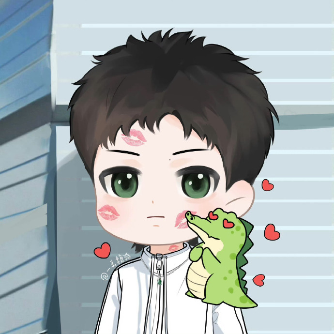 王一博六一q版海报##两个王一博#    从漫画里走出来男孩,对你藏沧