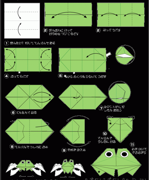 手工折纸青蛙的折法  折纸是折纸青蛙的步骤图解法慢慢学青蛙手工折纸