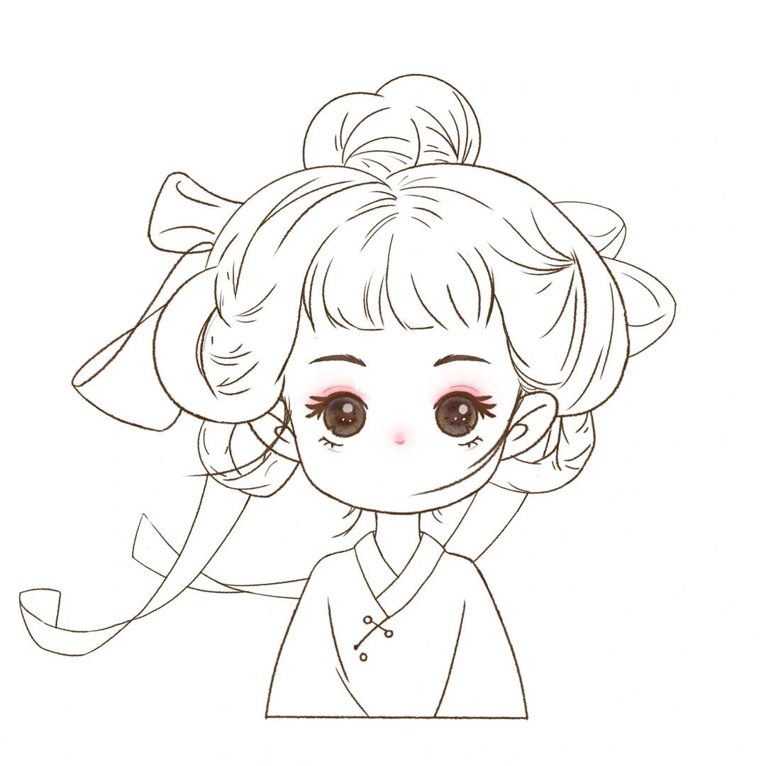 古风q版爱笑的女孩运气不会太差