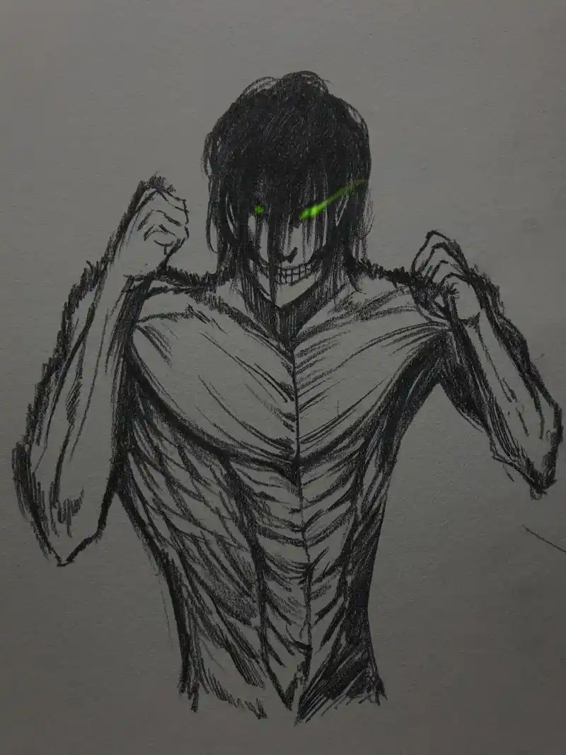 手绘 #绘画 #巨人#艾伦 我们所有人从出生的那一刻起就是 - 抖音