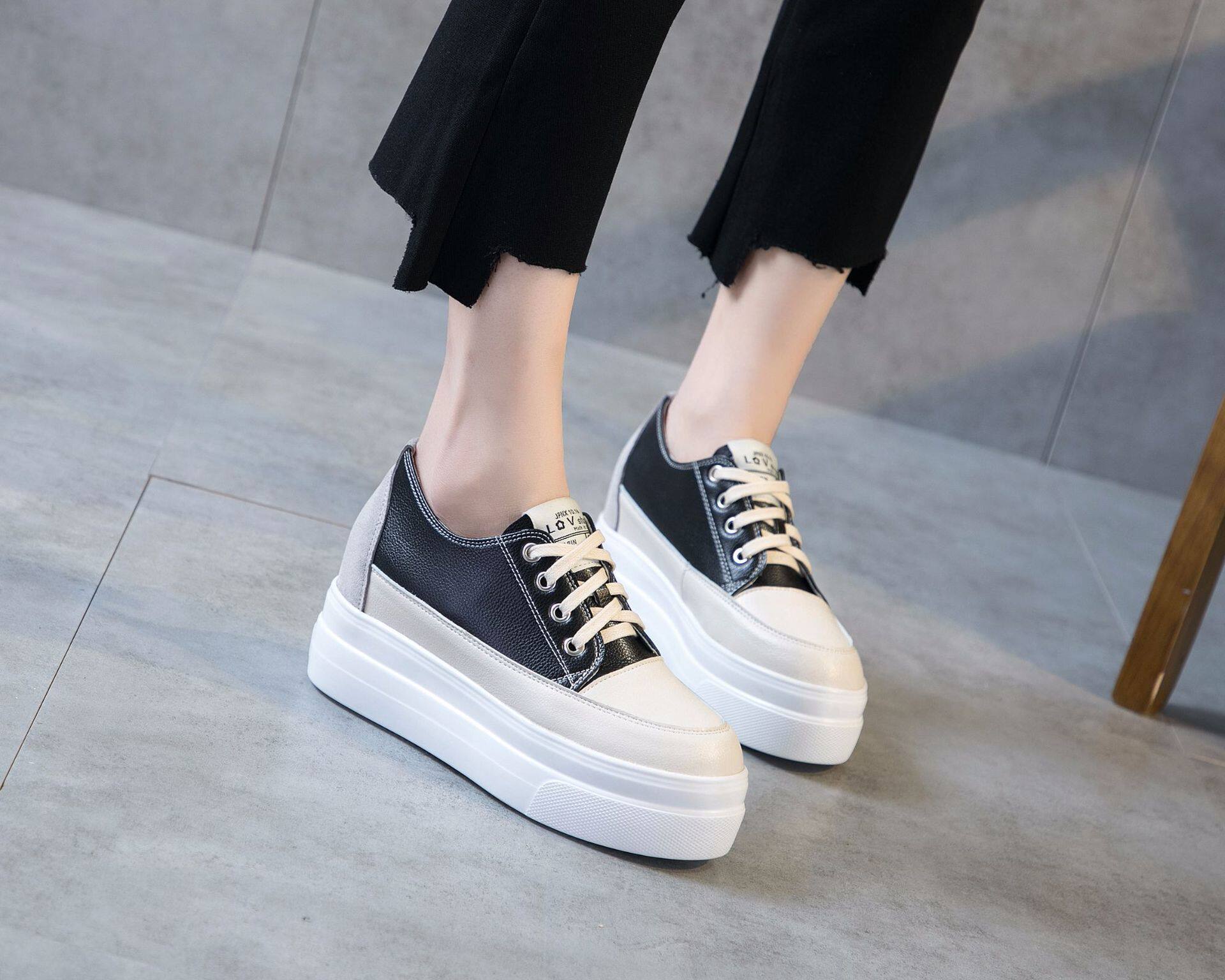 2020休闲女鞋增高鞋内休闲鞋秋季大小百搭真皮单鞋