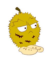 卡通夏日水果可爱的榴莲简笔插画无背景