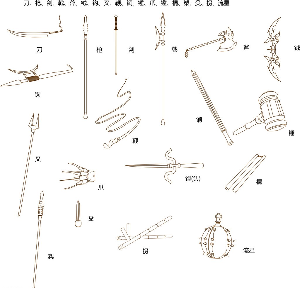 十八般兵器秀出古风人物英姿(附素材下载)