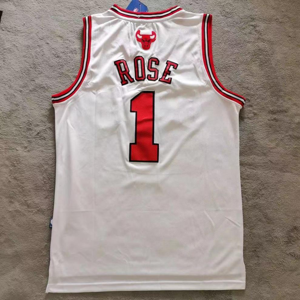 nba同款公牛队1号罗斯白色球衣nba球衣男女通用 黑色 公牛罗斯1号 l