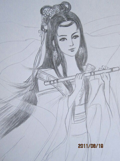 谁有古装手绘美女图,要微笑倾城的,就是笑容很美的那种?