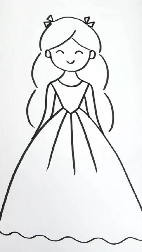 教你这样画小女孩,简单又好看#儿童简笔画 #秒懂创意的微博视频