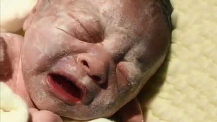 实拍刚出生的小婴儿浑身裹满白奶油网友洗洗还是非常可爱的