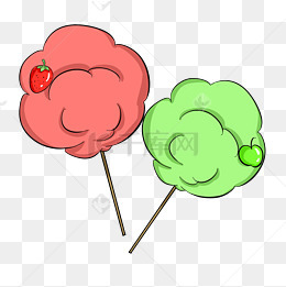 矢量手绘卡通棉花糖