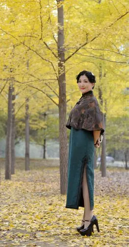 银杏树下旗袍之韵