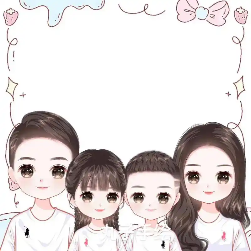 超可爱一家四口亲子卡通头像来喽