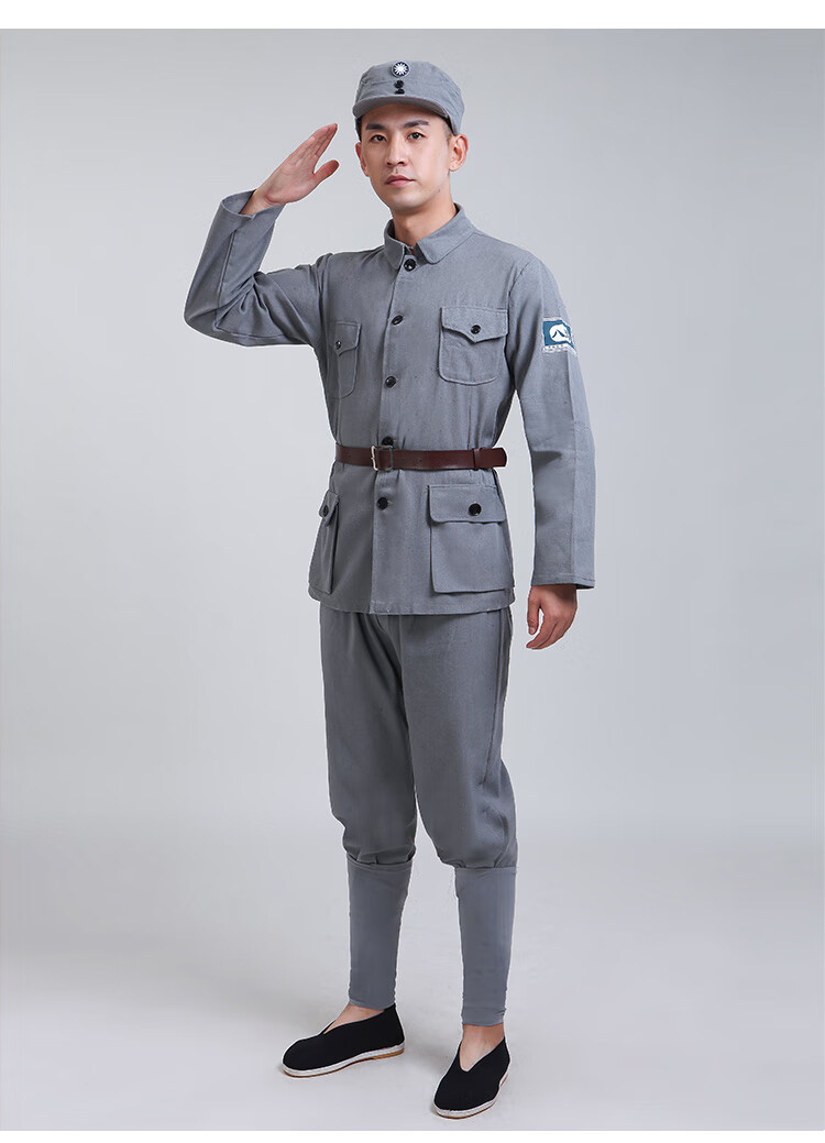 红军演出服粗布棉麻成人红军演出服衣服八路军新四军舞台舞蹈长征服装
