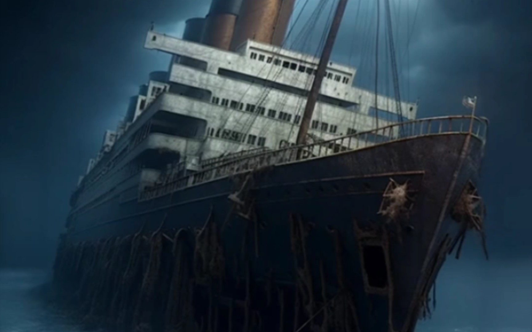 泰坦尼克号水下真实镜头