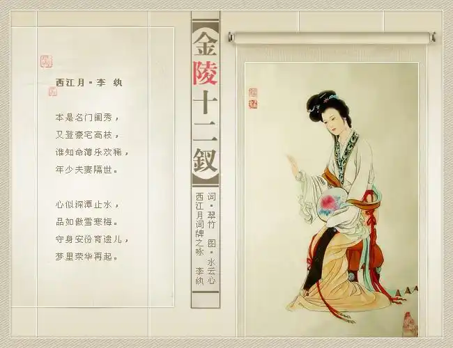 贾元春,贾探春,史湘云,妙玉,贾迎春,贾惜春,王熙凤,巧姐,李纨,秦可卿