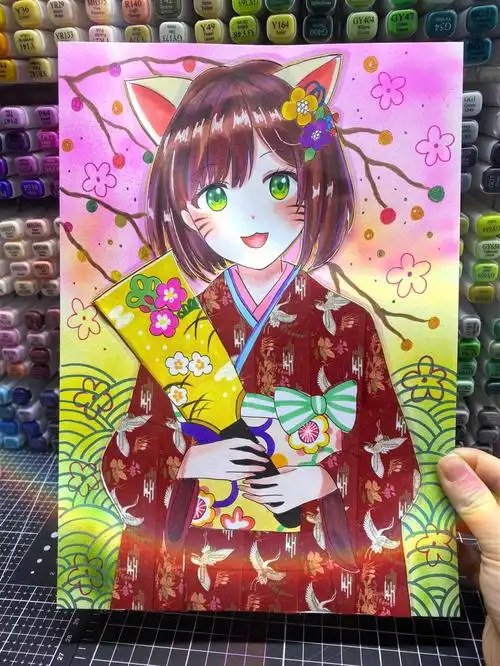 把春天搬进家  #寻找小红书绘画大神  #动漫手绘  #马克笔手绘