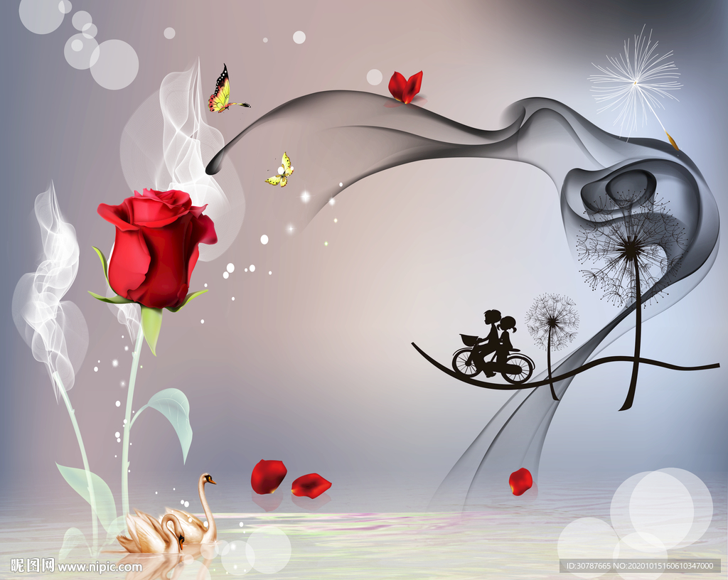 现代简约花朵背景墙设计图__图片素材_其他_设计图库_昵图网nipic.com