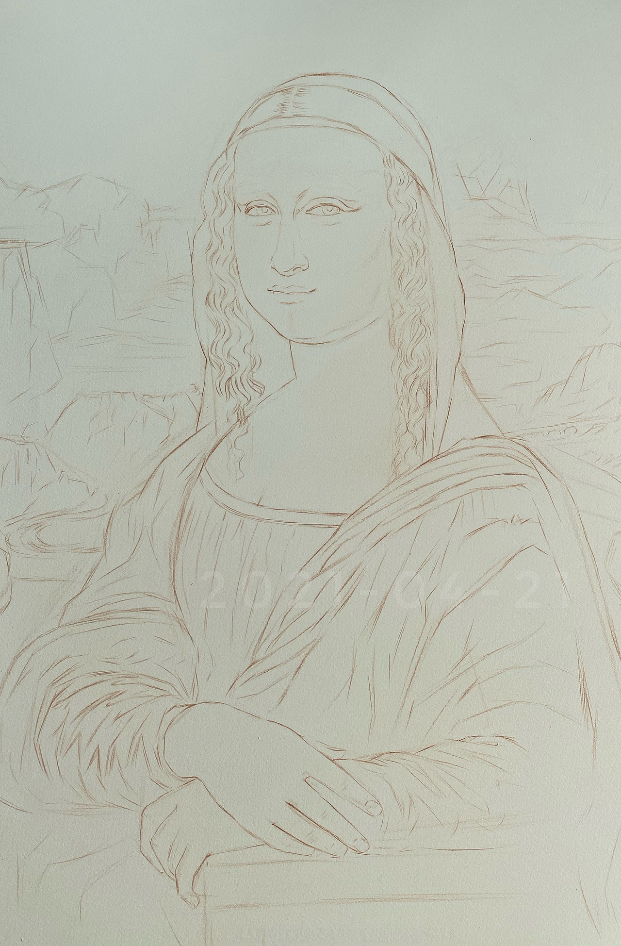 彩铅人物-《蒙娜丽莎》临摹