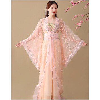 古装服装女贵妃装中国风仙女宫廷唐朝清新淡雅汉服儿童古筝演出服