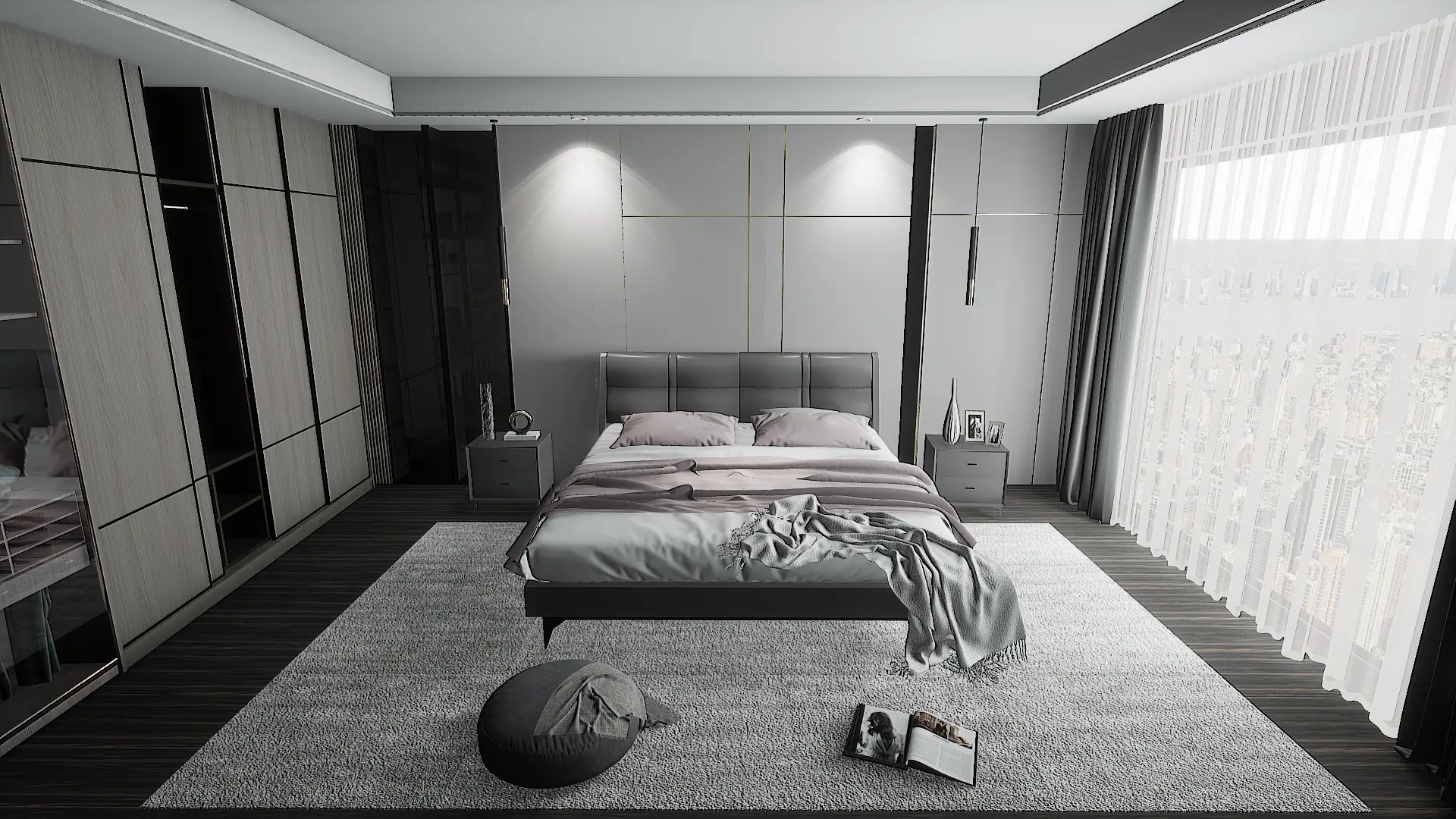 现代轻奢风|高级暖灰卧室美爆啦!_灰色