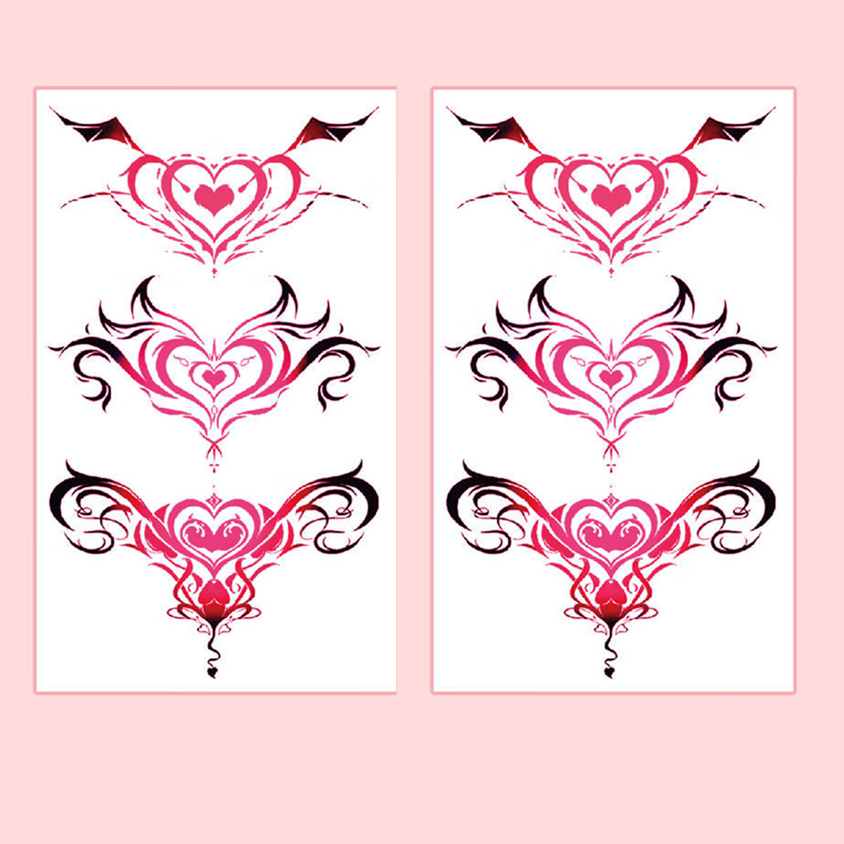 薇欧漫草本果汁纹身贴黑桃纹身贴魅魔印记半小腹夜光男女遮盖贴防水