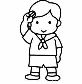 敬礼的小孩儿简笔画