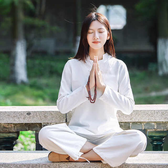 禅修居士服女佛教衣服棉麻禅服佛系女修行服居士打坐服男禅意瑜伽中式