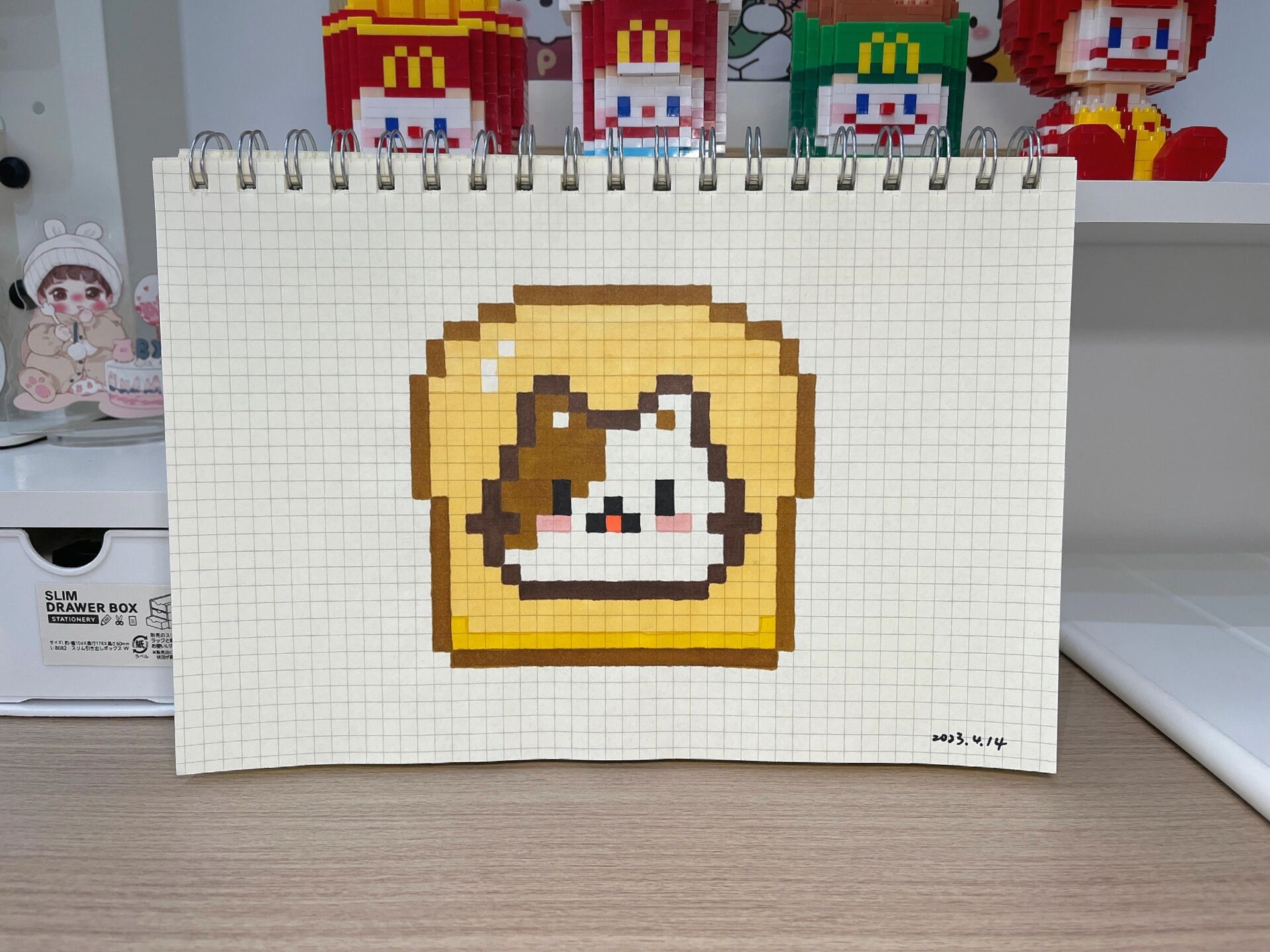 像素画5661556615 吐司猫猫头92 图纸