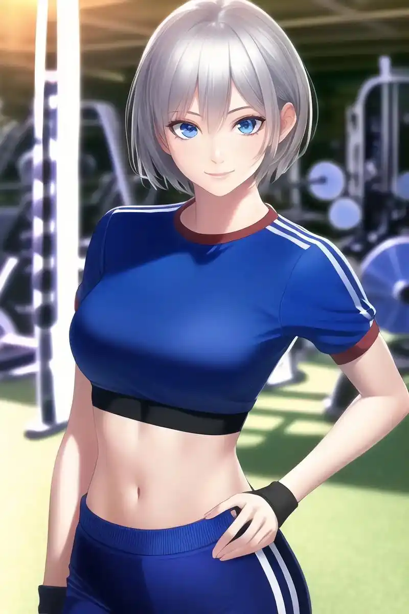 二次元动漫健身美女#二次元壁纸 #抖音图文来了 #图文伙伴计划