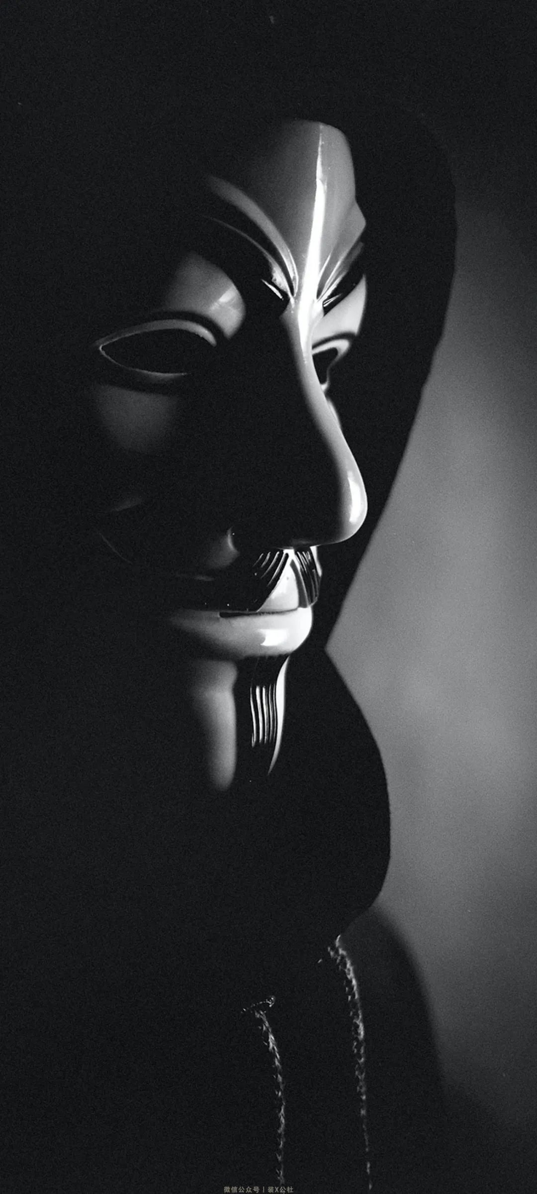 小丑侧脸黑白手机壁纸