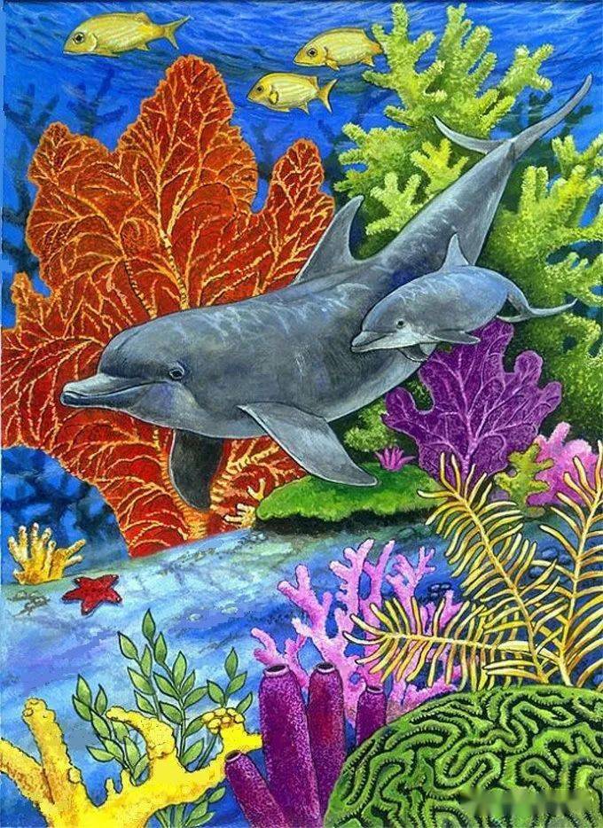 素材分享——简单好学的海底世界色彩作品
