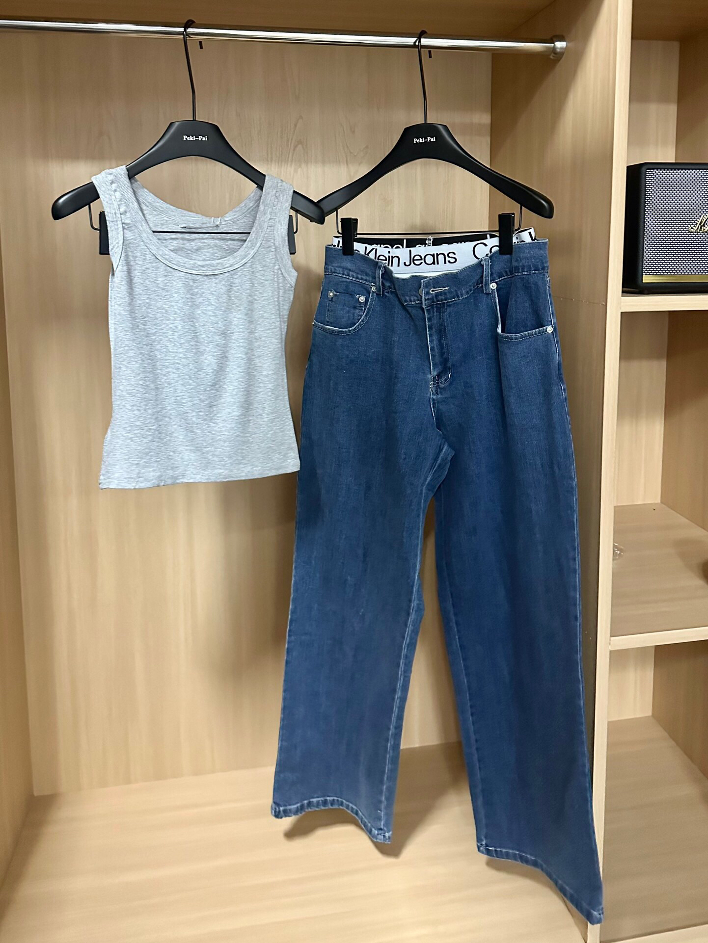 jennie同款双腰牛仔裤女秋冬新款高腰直筒休闲时尚裤子 - 17网