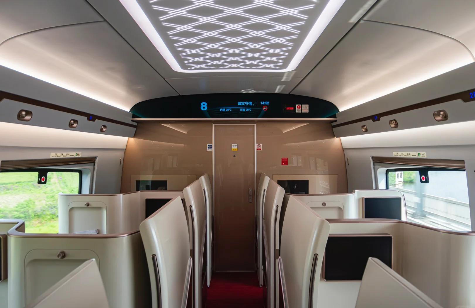 高铁商务舱体验:智能复兴号小包间探秘