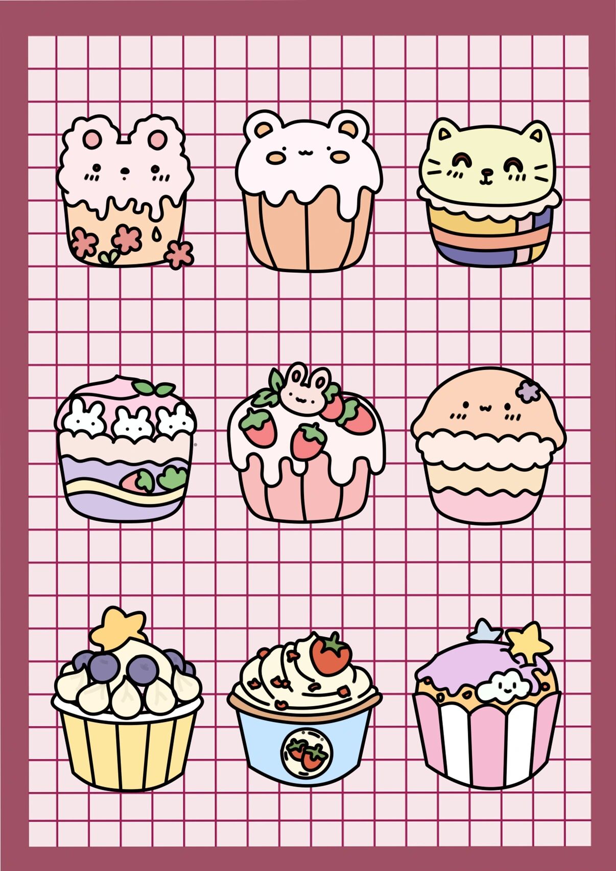 简笔画|尝试一下马卡龙色系小甜品