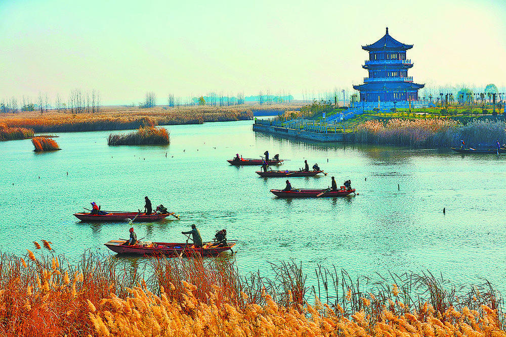 古松霆 摄于赵王河公园舞 通讯员 李玉文 摄于龙堌煤矿塌陷区湿地夕阳