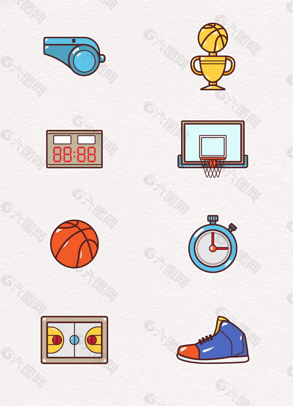 8款创意篮球元素矢量素材