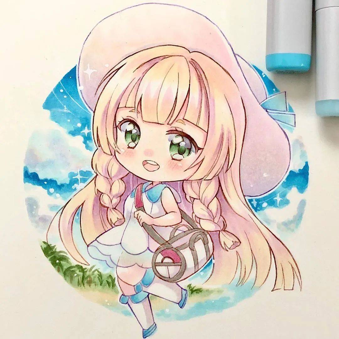 马克笔手绘 | 超萌超可爱q版马克笔动漫手绘,没有你绝对不行