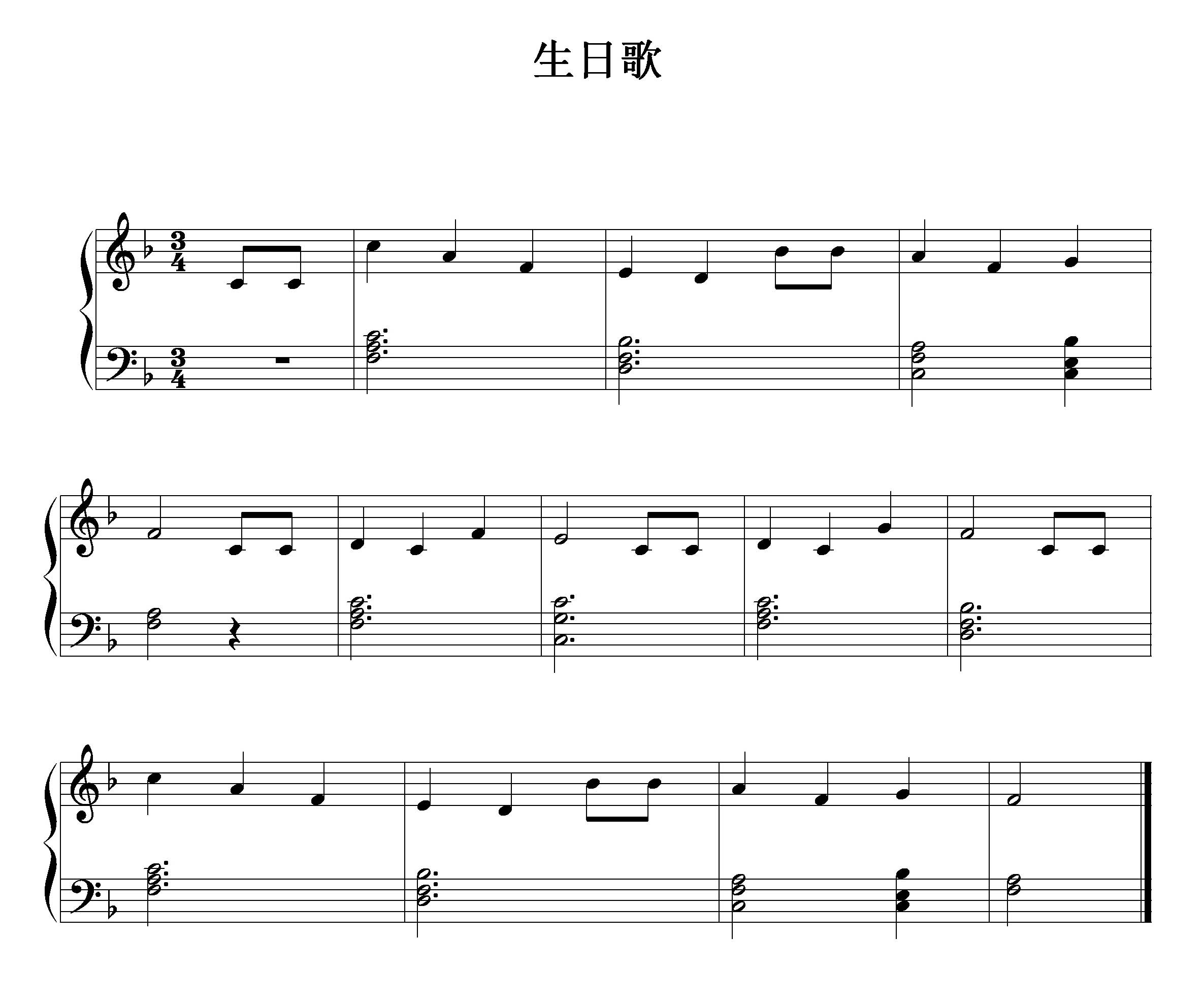 求生日快乐歌(最普通的那种)的钢琴 五线谱. 邮箱:359042349@qq.com